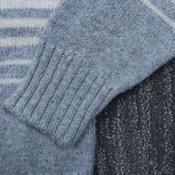 Vintage Rob Roy Womens Junior Large Sweater Gray Striped Classic Cozy Academia - Picture 4 of 6